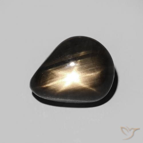 3.86ct Natural Negro Zafiro estrella, En forma de pera, Opaco