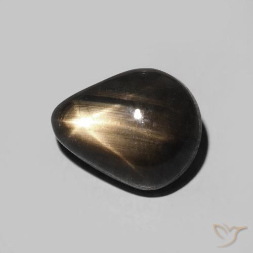 Zafiro estrella Negro natural de 3.86 ct, En forma de pera, Opaco