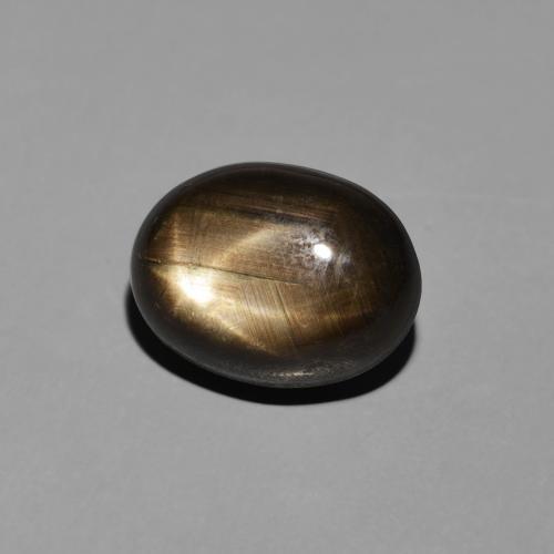Zafiro estrella Negro natural de 5.94 ct, Ovalada, Opaco