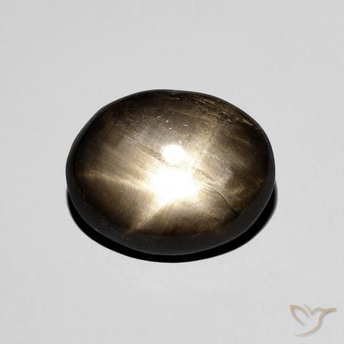 4.38ct Natural Negro Zafiro estrella, Ovalada, Opaco