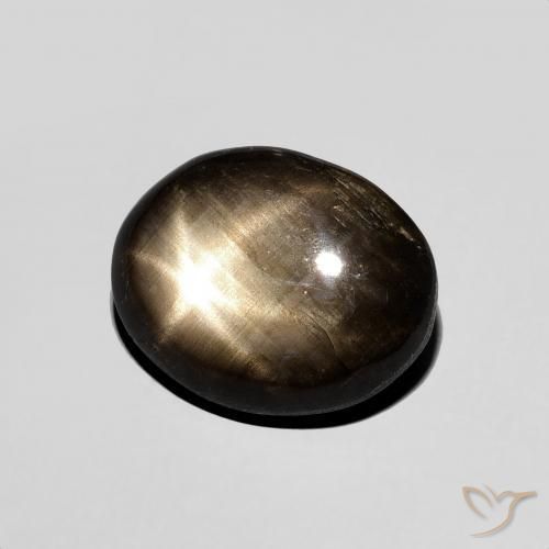 Zafiro estrella Negro natural de 4.38 ct, Ovalada, Opaco