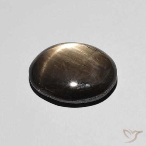 Zafiro estrella Negro natural de 4.38 ct, Ovalada, Opaco