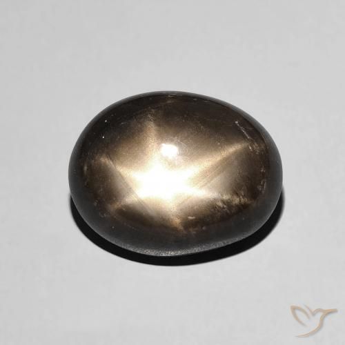 5.51ct Natural Negro Zafiro estrella, Ovalada, Opaco