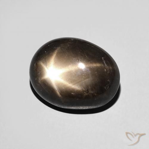 Zafiro estrella Negro natural de 5.51 ct, Ovalada, Opaco