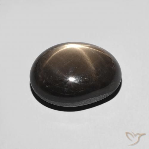 Zafiro estrella Negro natural de 5.51 ct, Ovalada, Opaco
