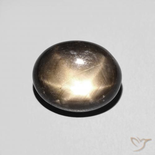 4.45ct Natural Negro Zafiro estrella, Ovalada, Opaco