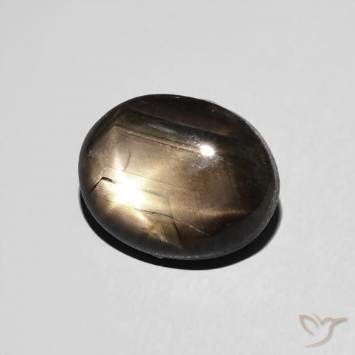 Zafiro estrella Negro natural de 3.97 ct, Ovalada, Opaco