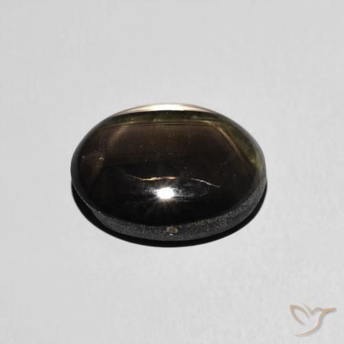 Zafiro estrella Negro natural de 3.97 ct, Ovalada, Opaco
