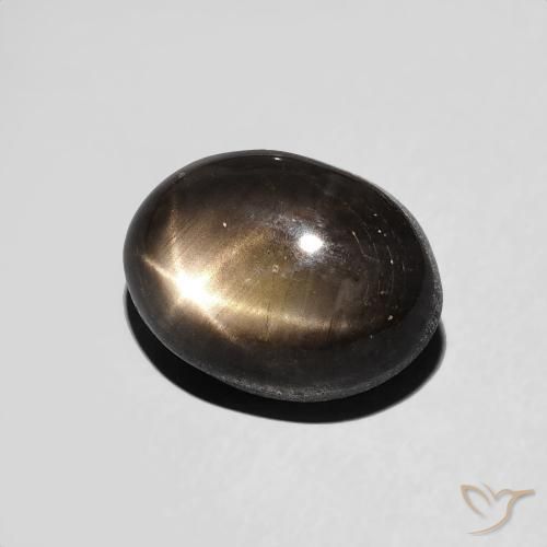 Zafiro estrella Negro natural de 4.05 ct, Ovalada, Opaco