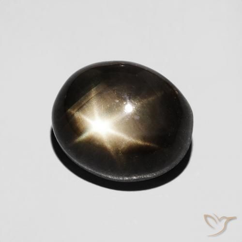 Zafiro estrella Negro natural de 2.77 ct, Ovalada, Opaco