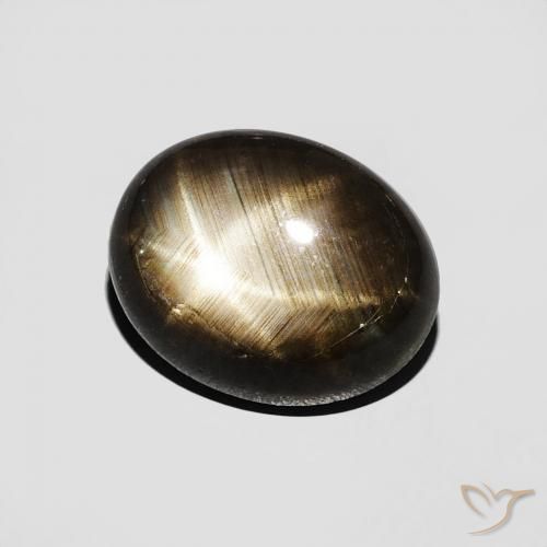 Zafiro estrella Negro natural de 2.36 ct, Ovalada, Opaco