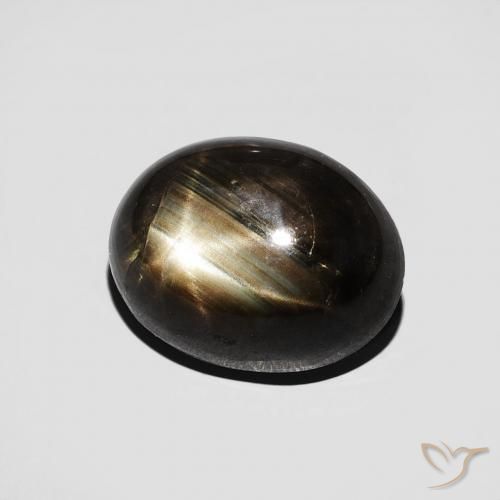 Zafiro estrella Negro natural de 4.67 ct, Ovalada, Opaco