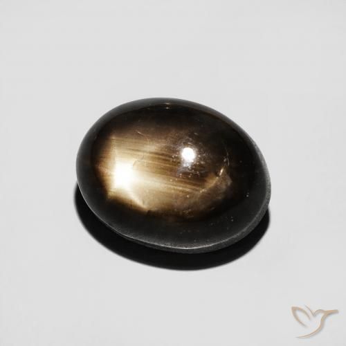 Zafiro estrella Negro natural de 4.91 ct, Ovalada, Opaco