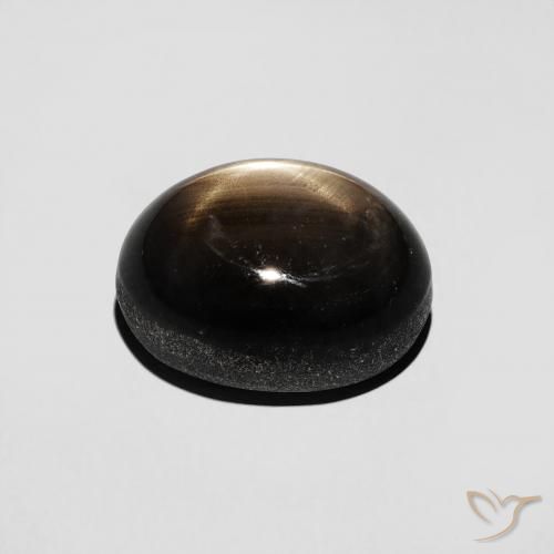 Zafiro estrella Negro natural de 4.91 ct, Ovalada, Opaco