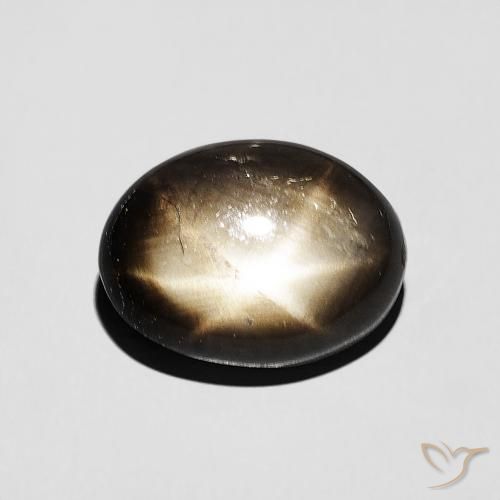 4.49ct Natural Negro Zafiro estrella, Ovalada, Opaco