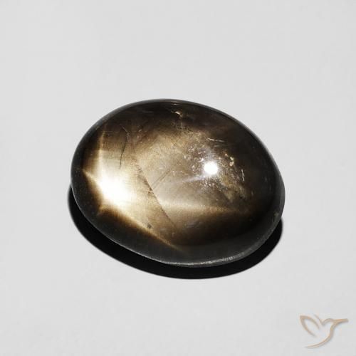 Zafiro estrella Negro natural de 4.49 ct, Ovalada, Opaco