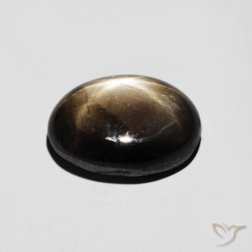 Zafiro estrella Negro natural de 4.49 ct, Ovalada, Opaco