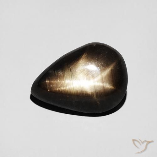 4.01ct Natural Negro Zafiro estrella, En forma de pera, Opaco