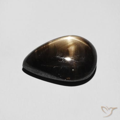Zafiro estrella Negro natural de 4.01 ct, En forma de pera, Opaco