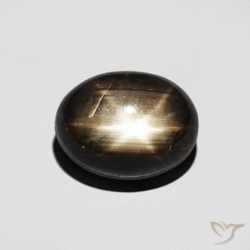 4.30ct Natural Negro Zafiro estrella, Ovalada, Opaco