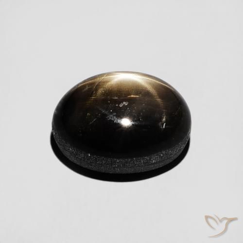 Zafiro estrella Negro natural de 4.30 ct, Ovalada, Opaco