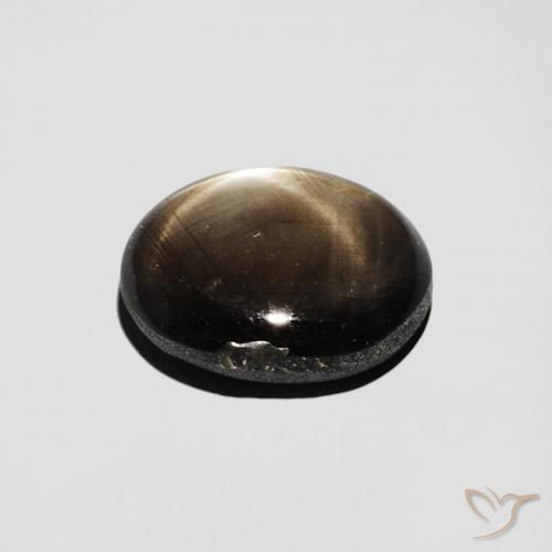 Zafiro estrella Negro natural de 2.85 ct, Ovalada, Opaco