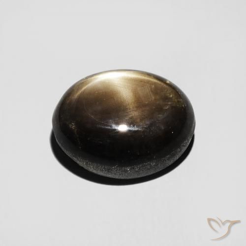 Zafiro estrella Negro natural de 5.09 ct, Ovalada, Opaco