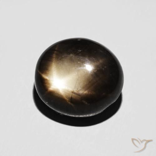 Zafiro estrella Negro natural de 4.70 ct, Ovalada, Opaco
