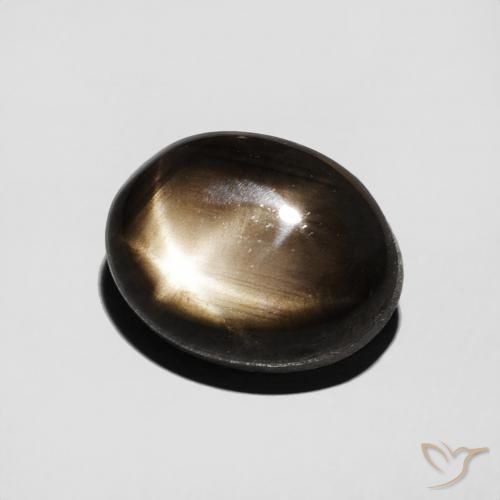 Zafiro estrella Negro natural de 3.50 ct, Ovalada, Opaco