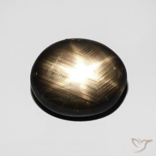 4.35ct Natural Negro Zafiro estrella, Ovalada, Opaco