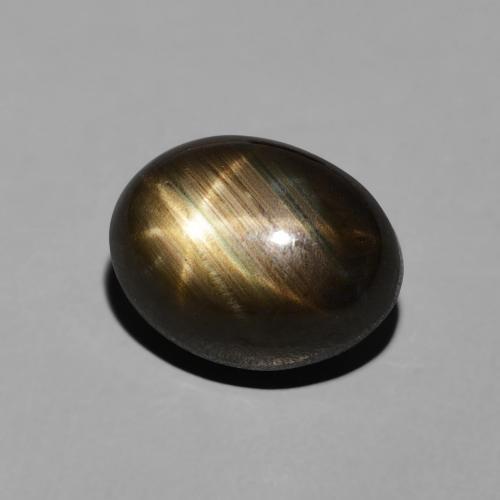 Zafiro estrella Negro natural de 4.06 ct, Ovalada, Opaco
