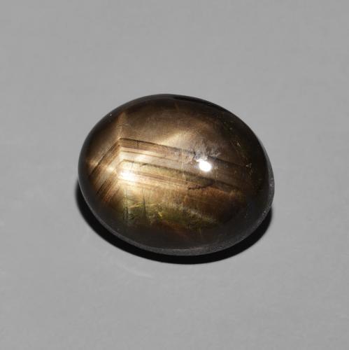 Zafiro estrella Negro natural de 4.70 ct, Ovalada, Opaco