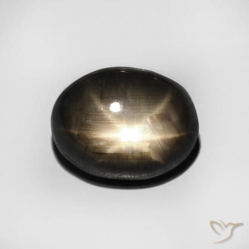 5.13ct Natural Negro Zafiro estrella, Ovalada, Opaco