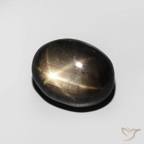 Zafiro estrella Negro natural de 5.13 ct, Ovalada, Opaco
