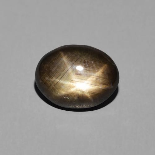 3.34ct Natural Negro Zafiro estrella, Ovalada, Opaco