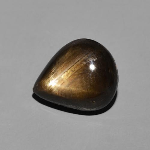 Zafiro estrella Negro natural de 3.95 ct, En forma de pera, Opaco