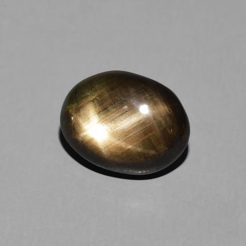 Zafiro estrella Negro natural de 3.19 ct, Ovalada, Opaco