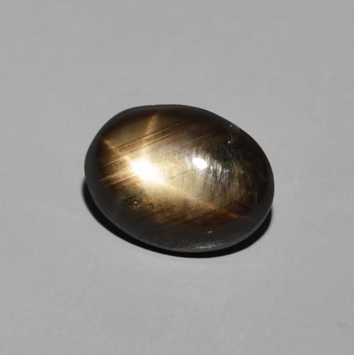 Zafiro estrella Negro natural de 3.42 ct, Ovalada, Opaco