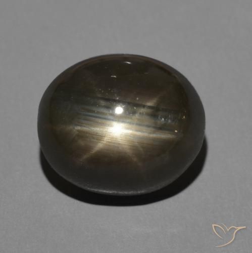 3.95ct Natural Negro Zafiro estrella, Ovalada, Opaco