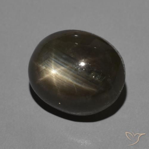 Zafiro estrella Negro natural de 3.95 ct, Ovalada, Opaco