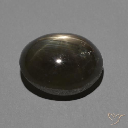 Zafiro estrella Negro natural de 3.95 ct, Ovalada, Opaco