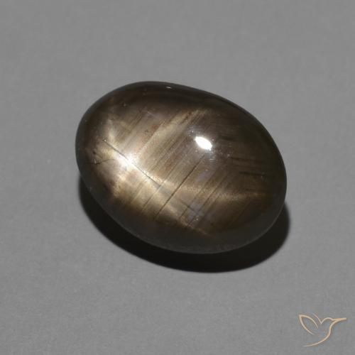 Zafiro estrella Negro natural de 2.47 ct, Ovalada, Opaco