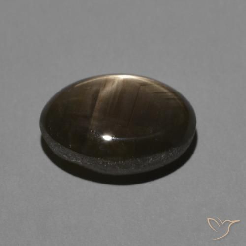 Zafiro estrella Negro natural de 2.47 ct, Ovalada, Opaco