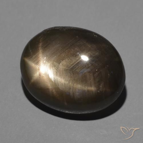 Zafiro estrella Negro natural de 3.70 ct, Ovalada, Opaco