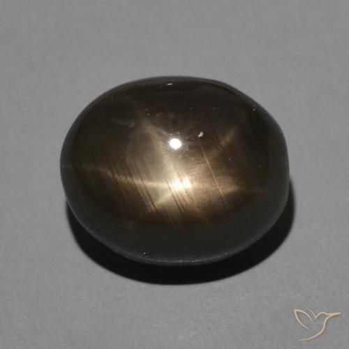 4.27ct Natural Negro Zafiro estrella, Ovalada, Opaco