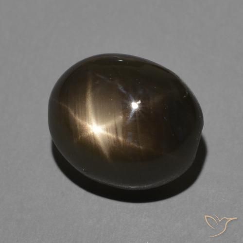 Zafiro estrella Negro natural de 4.27 ct, Ovalada, Opaco