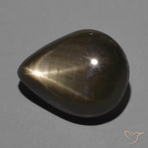 Zafiro estrella Negro natural de 4.54 ct, En forma de pera, Opaco