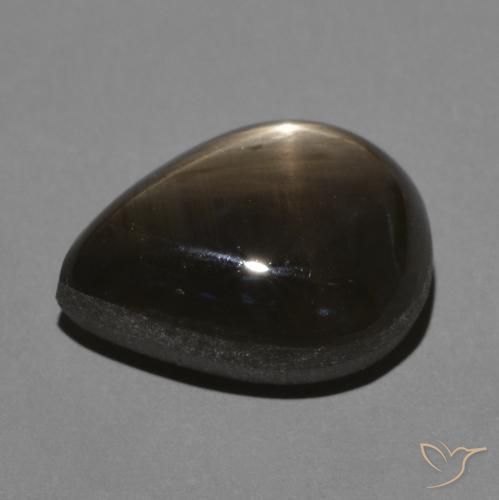 Zafiro estrella Negro natural de 4.54 ct, En forma de pera, Opaco