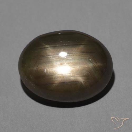 Zafiro estrella Negro natural de 3.66 ct, Ovalada, Opaco