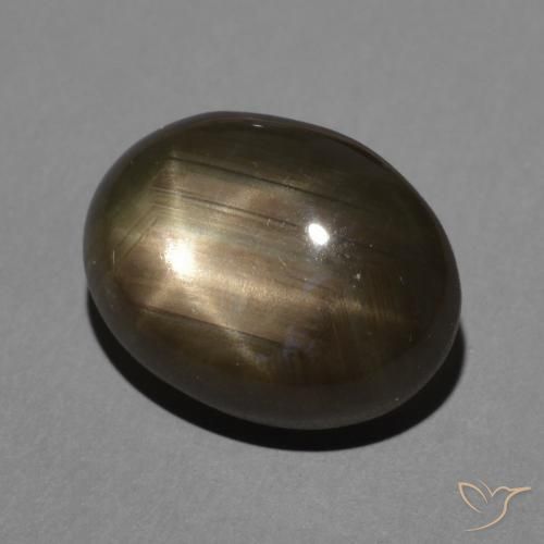 Zafiro estrella Negro natural de 3.66 ct, Ovalada, Opaco